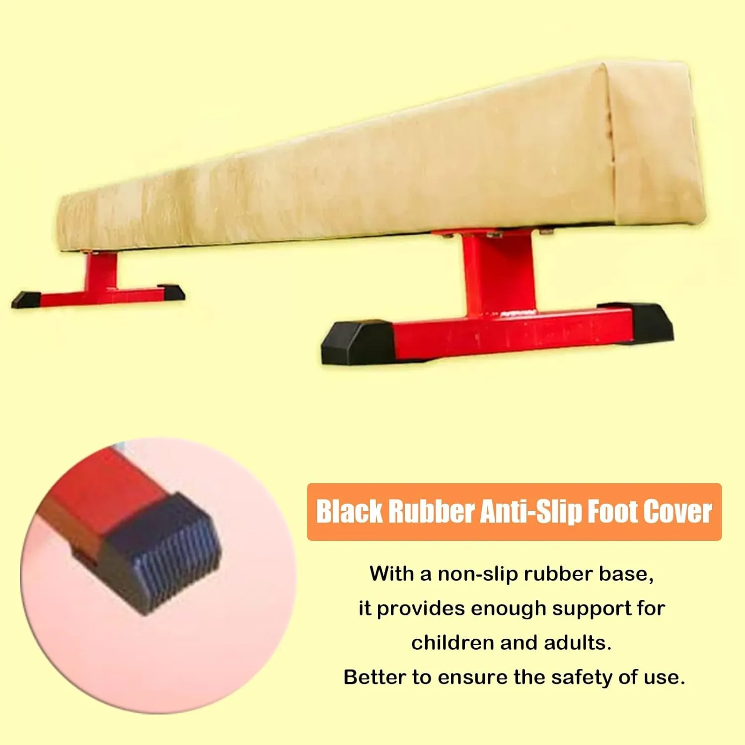 LXLZYXSF Large Home Balance Beam for Kids Teens Adults, 8 7 6 5 ft Wood Gymnastic Training Beam with Rubber Anti-Slip Bottom, Gifts for Daughters