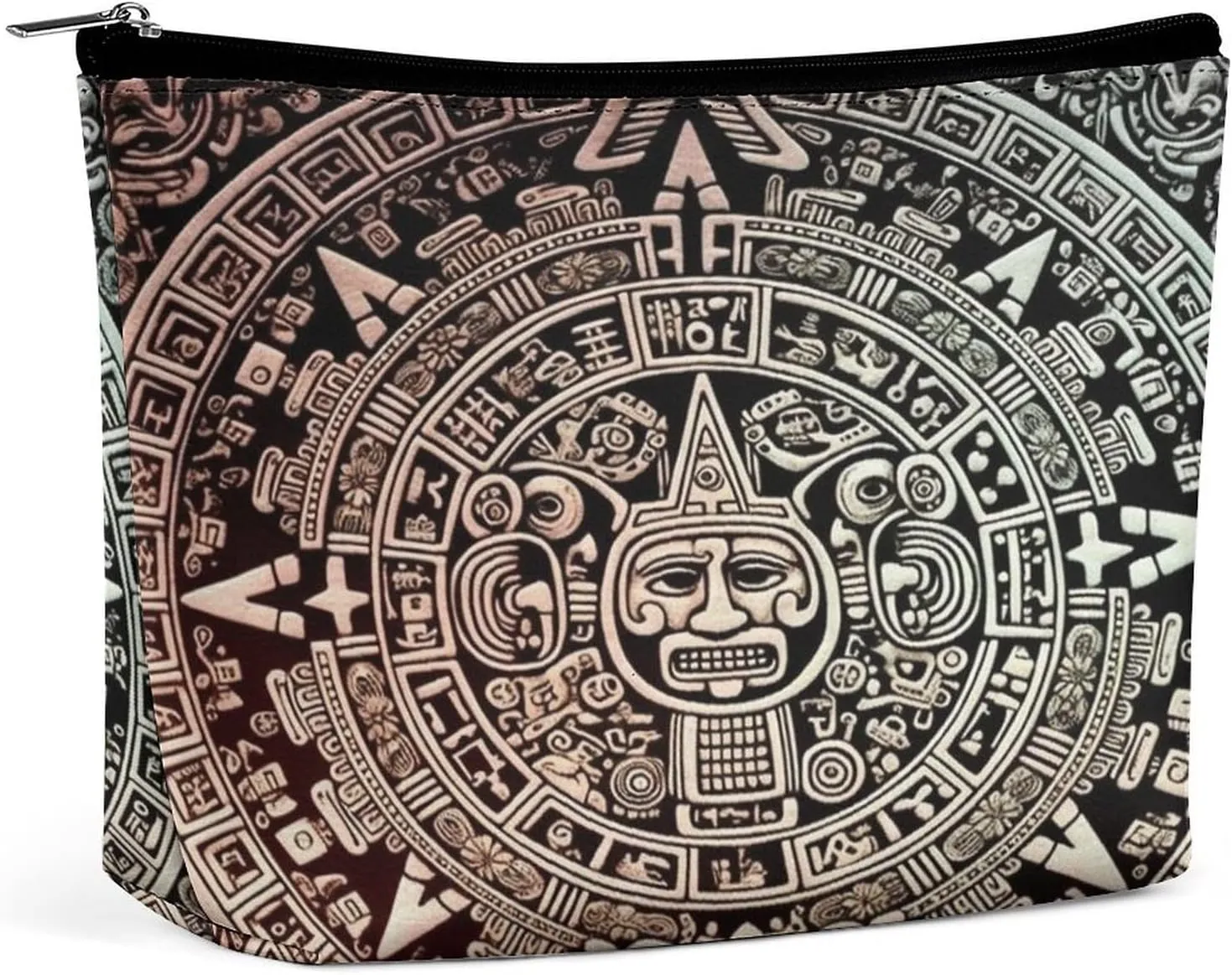 Makeup Bag Mayan Calendar End Of The World Printed Small Travel Cosmetic Bag for Women Water-Resistant Portable Cosmetic Pouch Toiletry Bag