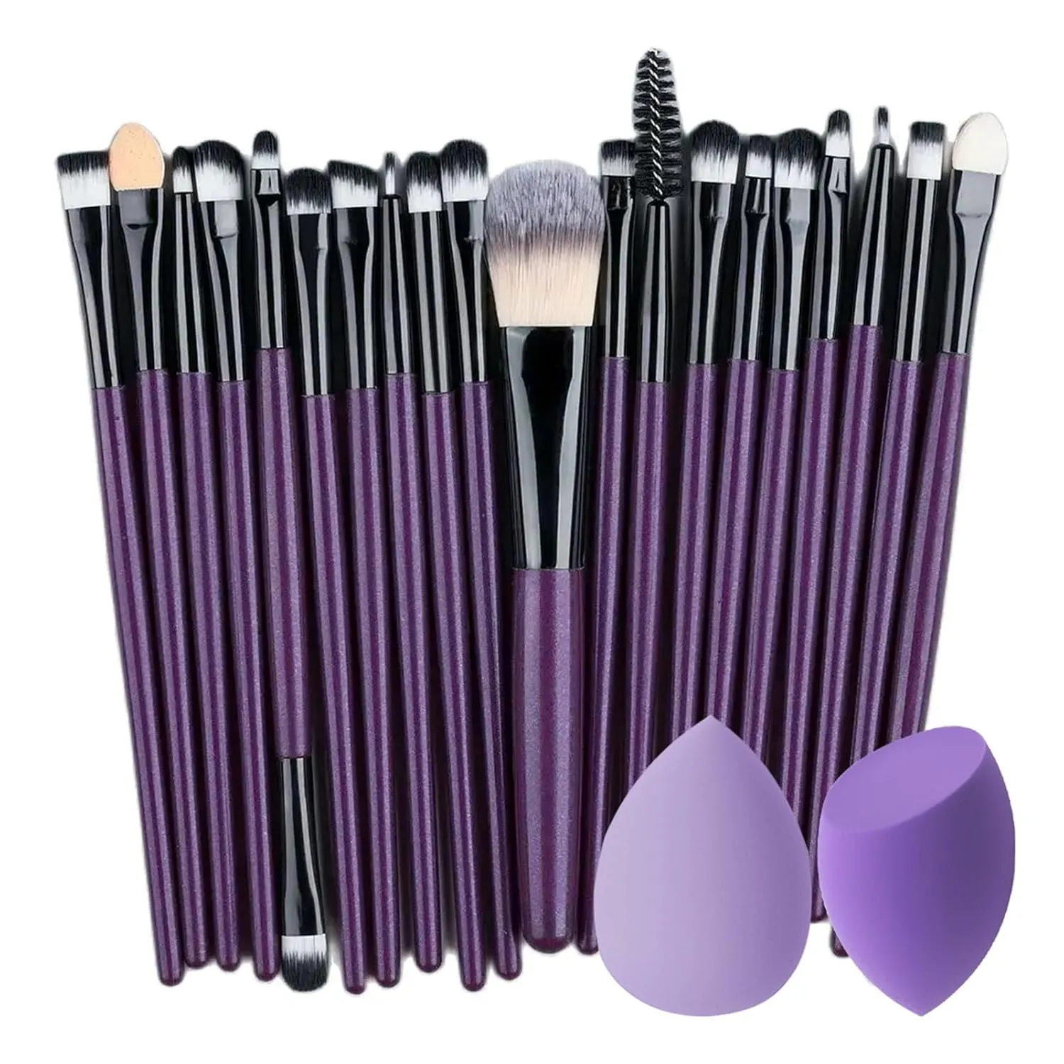 Makeup Brushes 20pcs Eyeshadow Professional Women Cosmetics Face Brush Eyebrow Eyelash Lip Powder Blush Set Travel Make Up Tools(Blue)