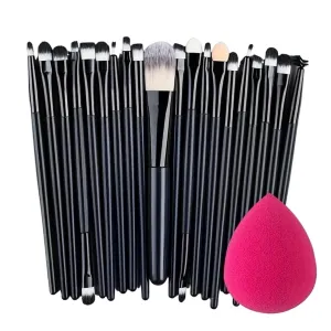 Makeup Brushes 20pcs Eyeshadow Professional Women Cosmetics Face Brush Eyebrow Eyelash Lip Powder Blush Set Travel Make Up Tools(Blue)
