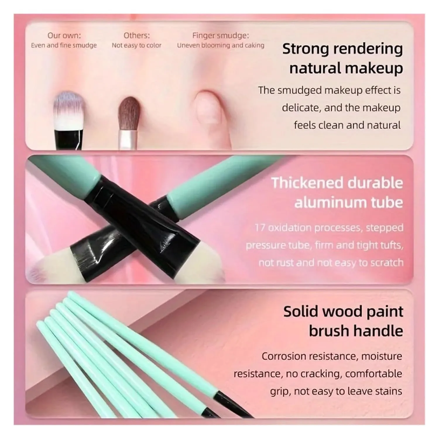 Makeup Brushes 20pcs Eyeshadow Professional Women Cosmetics Face Brush Eyebrow Eyelash Lip Powder Blush Set Travel Make Up Tools(Blue)