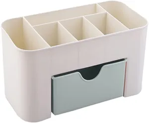Makeup Desk Storage Box Organizer with Drawers for Dressing Table, Bathroom Counter for Brushes, Eyeshadow, Lotions, Lipstick and Nail Polish (Green)