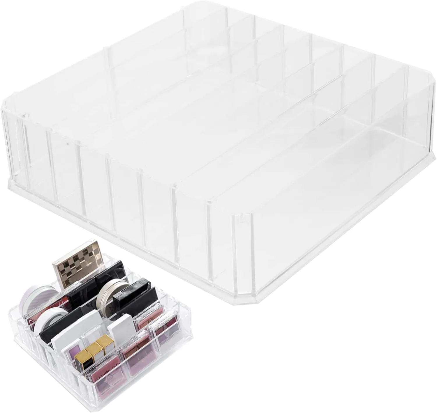 Makeup Pallet Organizer Desktop Eyeshadow Palettes Holder Blusher Organizer Drawer Dividers