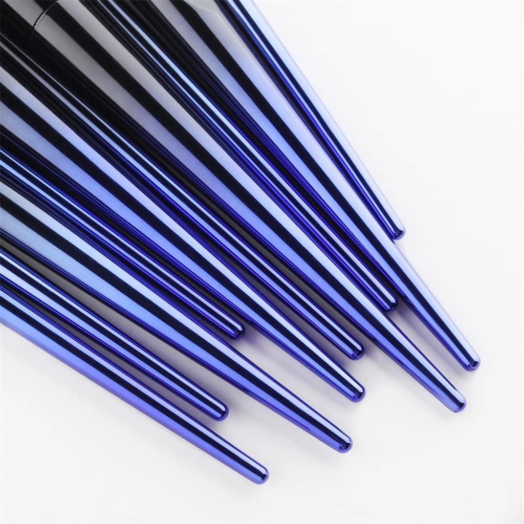 Makeup Brush 10 Pcs Makeup Brushes Synthetic Hair Foundation Blending Brush Tool Powder Eyeshadow Cosmetic Set Case Cosmetic Products(10pcs,Blue)