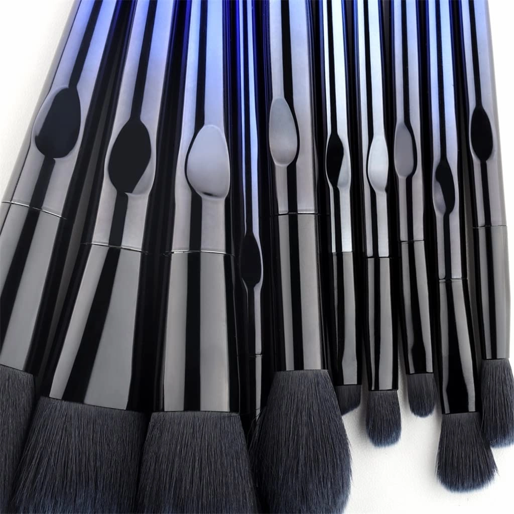Makeup Brush 10 Pcs Makeup Brushes Synthetic Hair Foundation Blending Brush Tool Powder Eyeshadow Cosmetic Set Case Cosmetic Products(10pcs,Blue)
