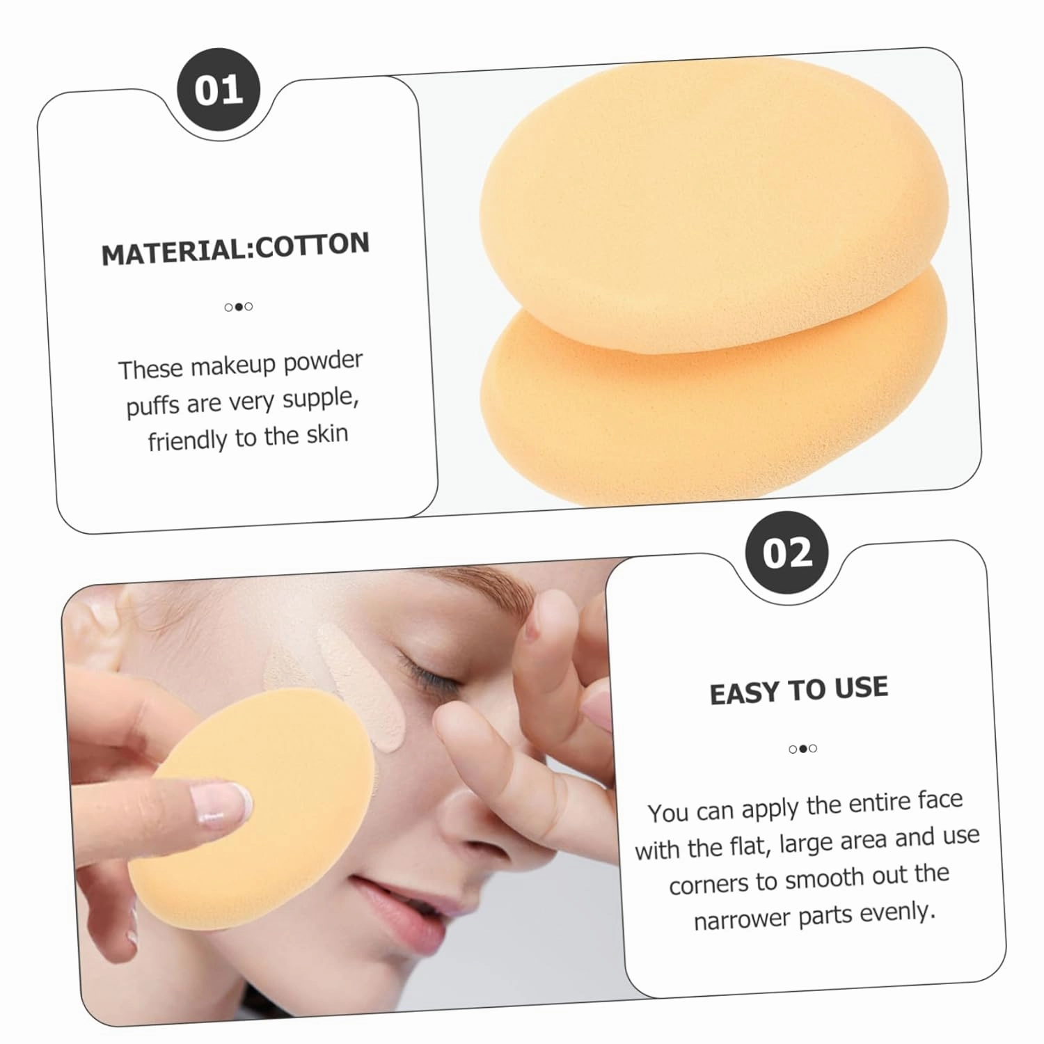 Makeup Powder Puff 5pcs Face Setting Puff Velvet Mini Sponges for Cosmetics Beauty Tool