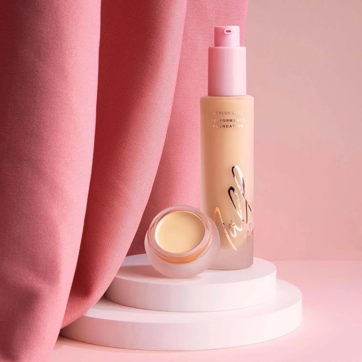 Mally Beauty Stress Less Performance Foundation - Fair - Buildable Medium to Full Coverage - Lightweight Foundation Liquid - Niacinamide Brightens and Hydrates Skin - Satin Finish