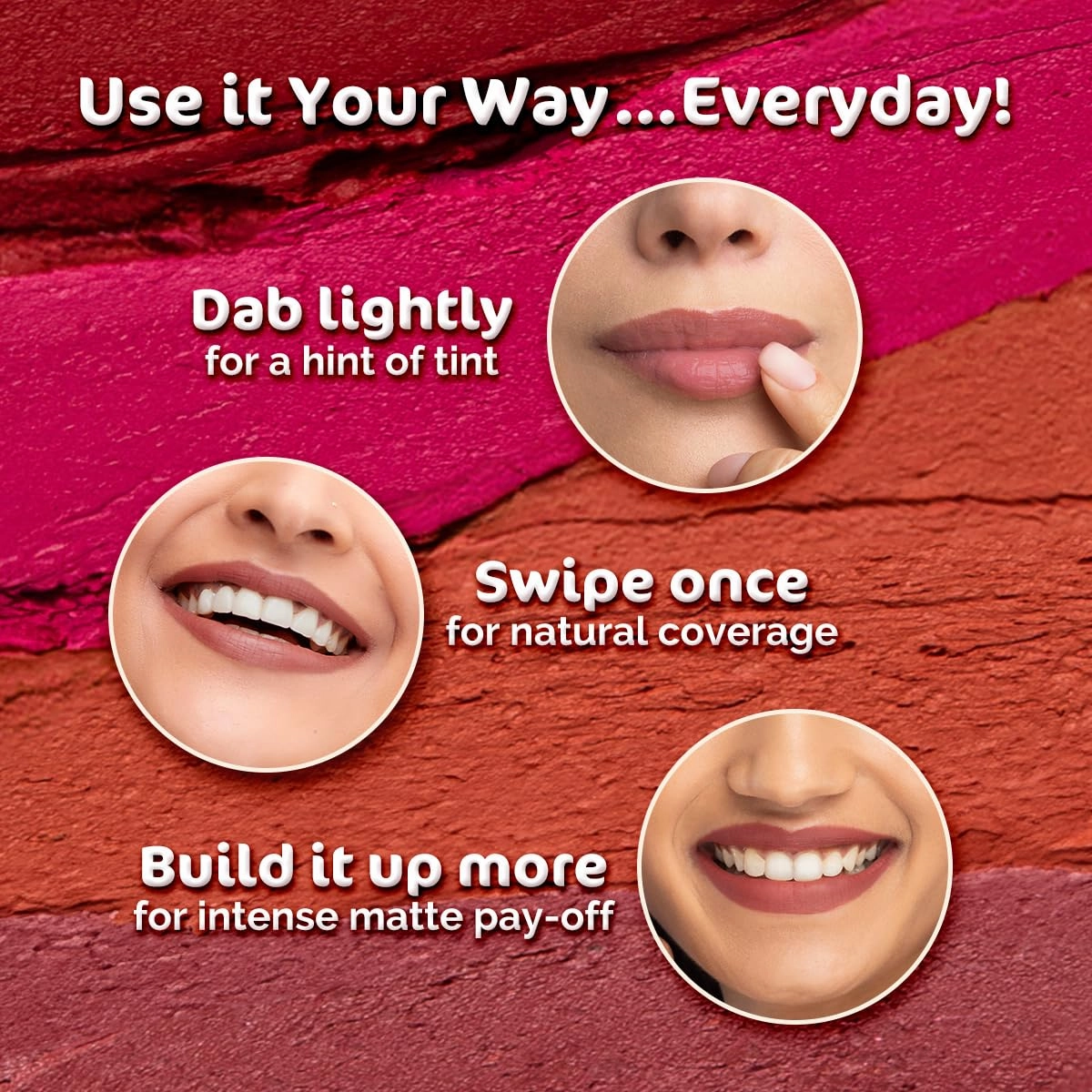 Mamaearth Moisture Matte Longstay Lipstick with Avocado Oil & Vitamin E for 12 Hour Long Stay - 2 g (Grapefruit Pink)