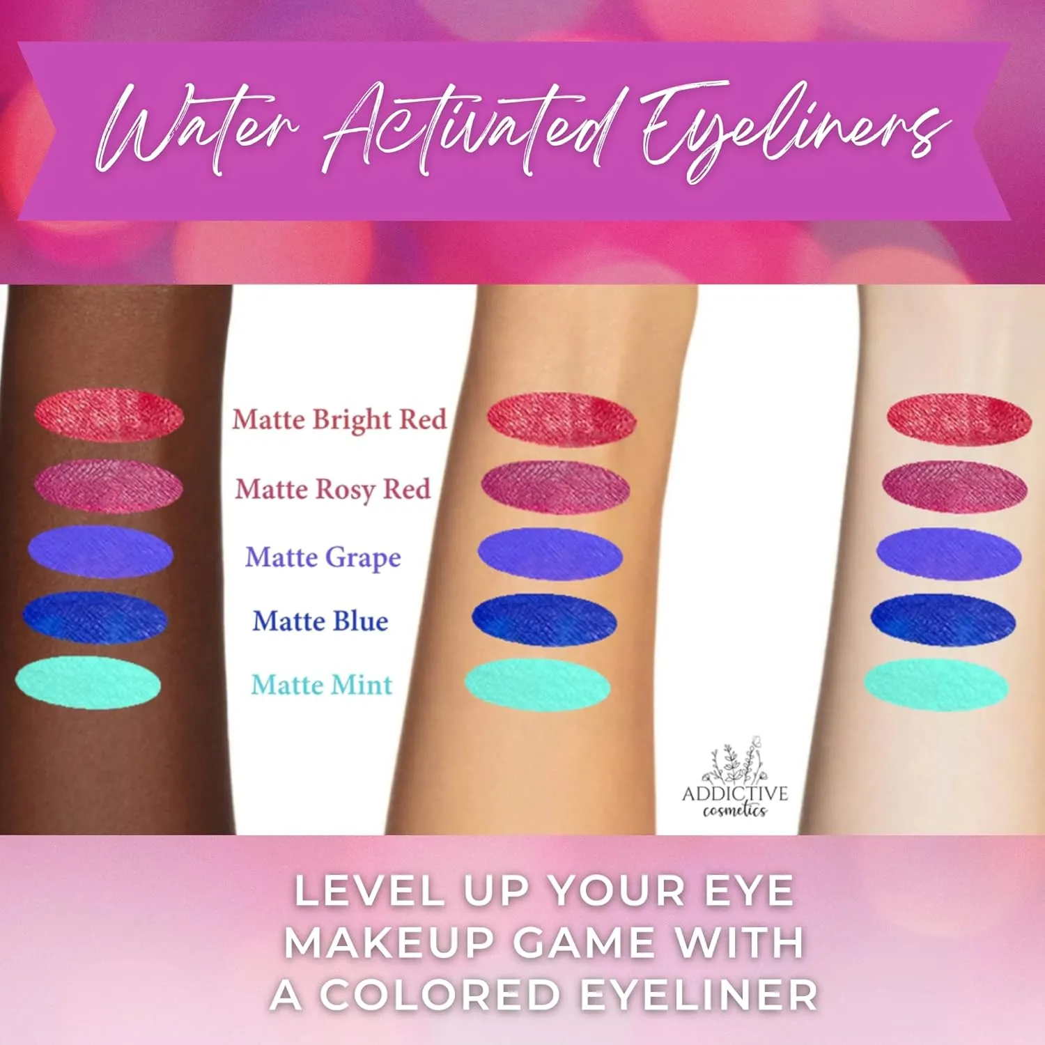 Matte Blue Cake Eyeliner with Applicator Brush - Water Activated Dry Pressed Eyeliner - Long-Lasting, Vibrant Color, Smudge Resistant - Vegan Cruelty Free Paraben Free (Matte Blue)