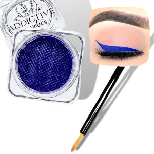 Matte Blue Cake Eyeliner with Applicator Brush - Water Activated Dry Pressed Eyeliner - Long-Lasting, Vibrant Color, Smudge Resistant - Vegan Cruelty Free Paraben Free (Matte Blue)