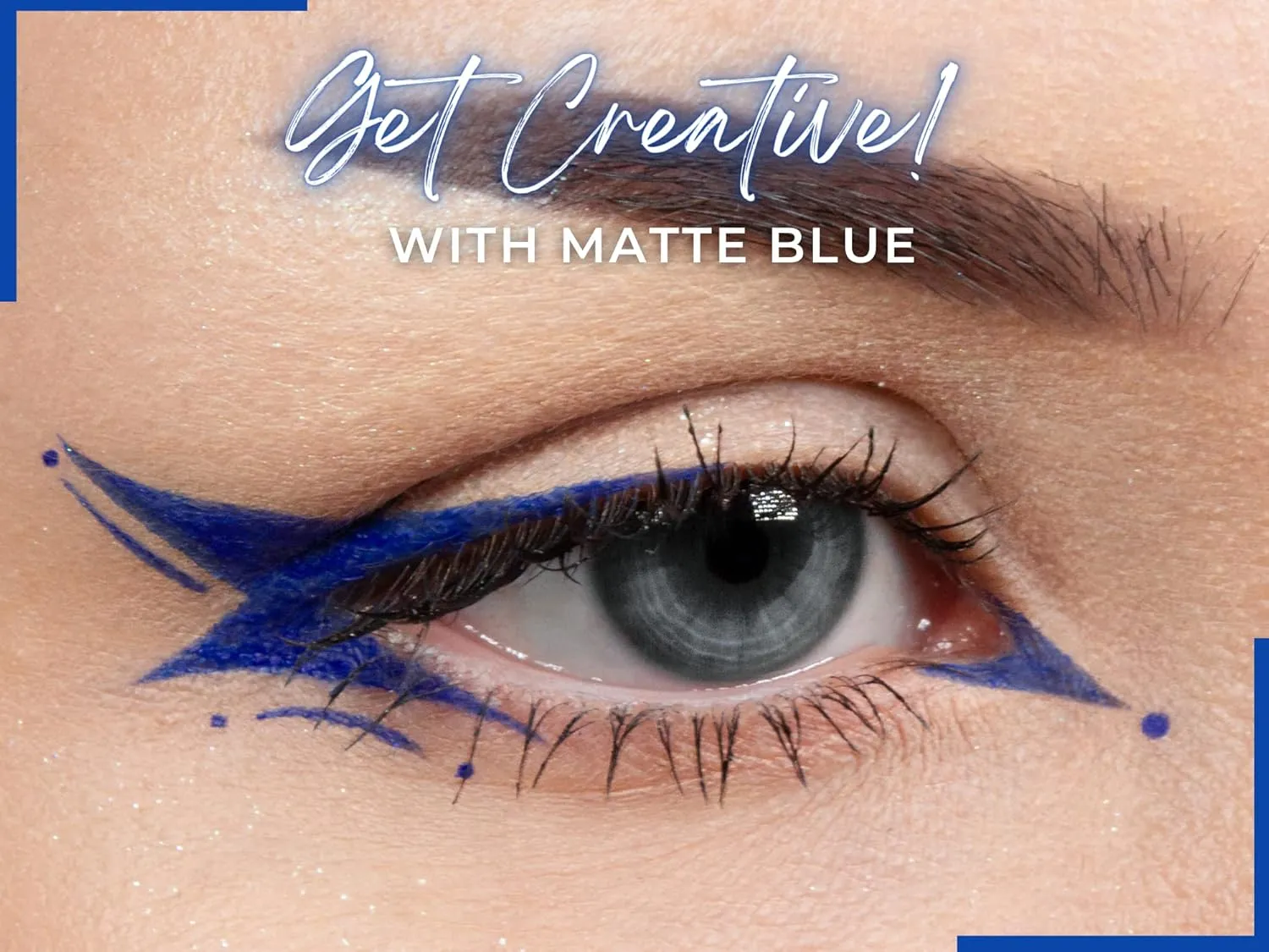 Matte Blue Cake Eyeliner with Applicator Brush - Water Activated Dry Pressed Eyeliner - Long-Lasting, Vibrant Color, Smudge Resistant - Vegan Cruelty Free Paraben Free (Matte Blue)