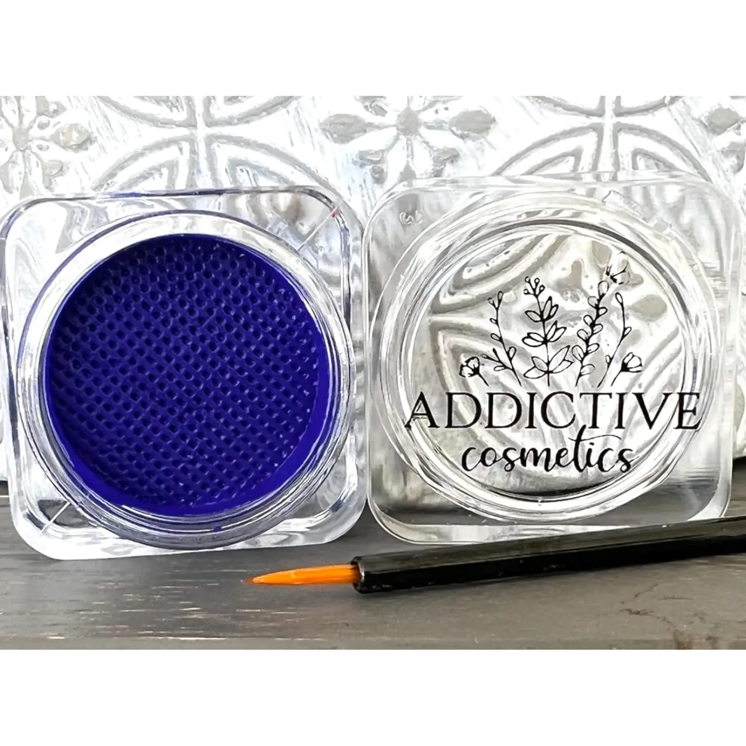 Matte Blue Cake Eyeliner with Applicator Brush - Water Activated Dry Pressed Eyeliner - Long-Lasting, Vibrant Color, Smudge Resistant - Vegan Cruelty Free Paraben Free (Matte Blue)