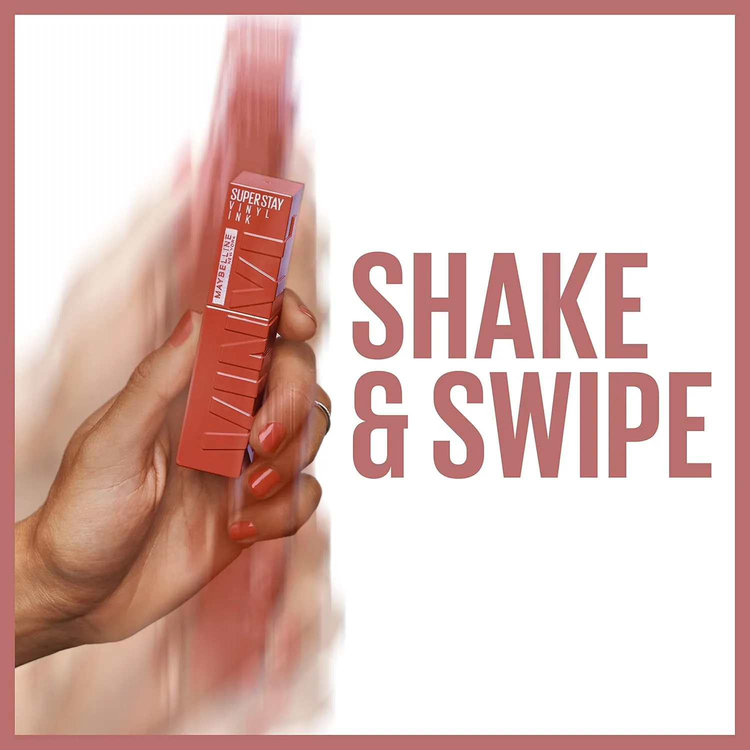Maybelline Super Stay Vinyl Ink Longwear No-Budge Liquid Lipcolor Makeup, Highly Pigmented Color and Instant Shine, Awestruck, Pink Lipstick, 0.14 fl oz, 1 Count