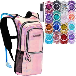 Medium Hydration Pack Holo pink bundle with 16 Pack Chunky glitters