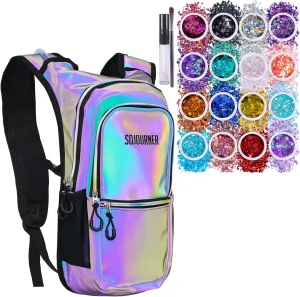 Medium Hydration Pack Luminous Green Bundle with 16 Pack Chunky Glitters