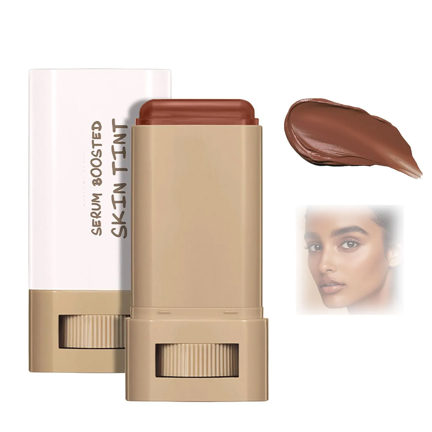 Melambo Skin Tint, Arysia Skin tint, Melambo Foundation, Lushacó Serum Boosted Skin Tint Balm, Foundation Stick, Moisturizing (#02)