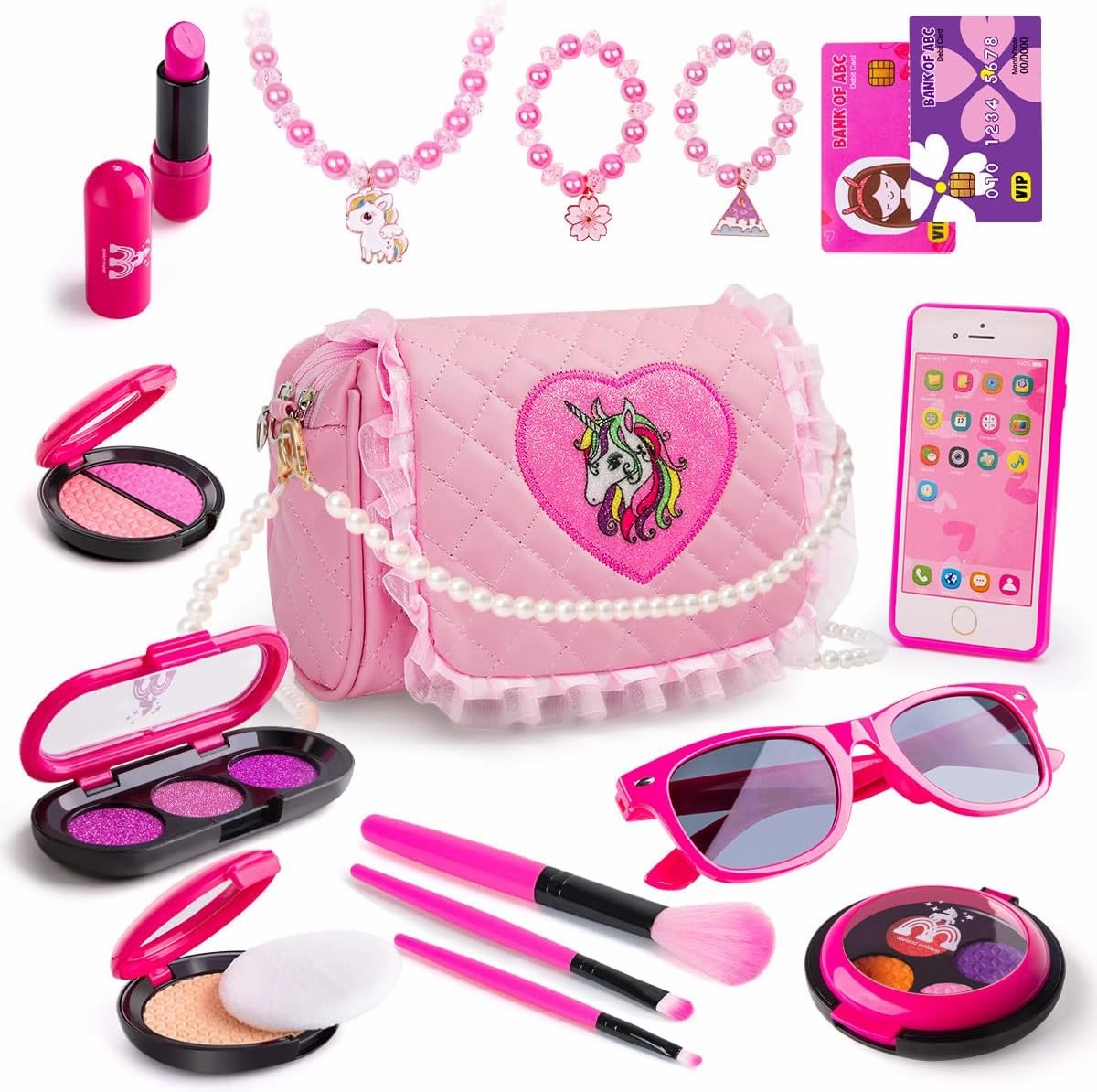 Meland Toys for Girls - Toddler Girls Gift Idea for Birthday Christmas, Pretend Makeup Kit for Girls with My First Purse Toy, Makeup for Kids Age 3-6 Year Old for Pretend Play