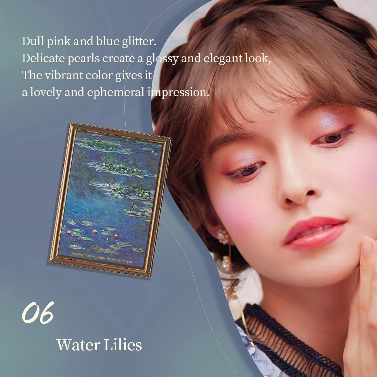 MilleFee Painting Eyeshadow Palette (06 Water Lilies), Eyeshadow Palette, Cool Deep, Cruelty-Free