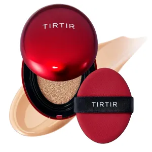 [*Mini Size*] TIRTIR Mask Fit Red Cushion Foundation | Full coverage, Weightless, Skin fit, Satin Glow Finish, Korean Makeup Cushion Foundation (#22N Shell Beige, 0.15 Fl Oz)