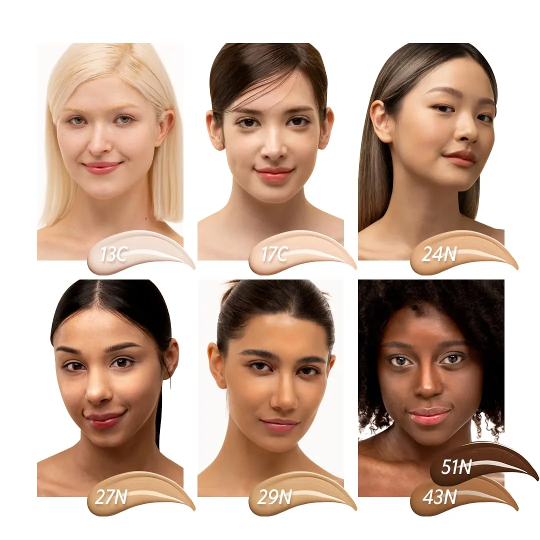[*Mini Size*] TIRTIR Mask Fit Red Cushion Foundation | Full coverage, Weightless, Skin fit, Satin Glow Finish, Korean Makeup Cushion Foundation (#22N Shell Beige, 0.15 Fl Oz)