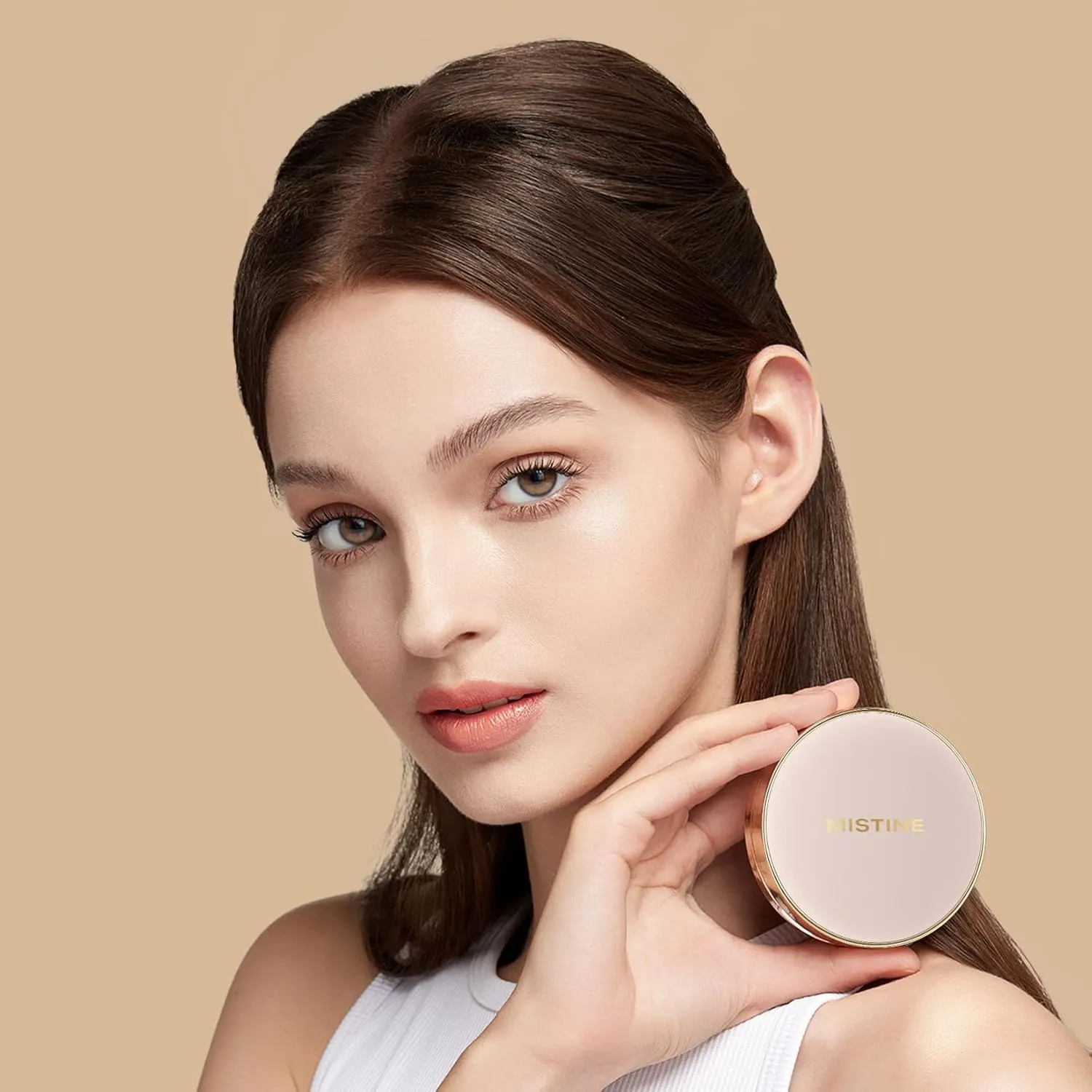 MISTINE Cushion Foundation Breathable Medium Coverage with Satin Finish,Long-Lasting, Oil-Moisture Balance Foundation Makeup,Contains 80% Beauty Serum for Combination Skin,Refill Included,Fair Ivory