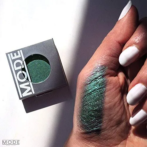 MODE Frosty Emerald Green Pearl Eyeshadow Absolute BOLD AT HEART High Pigment Long Wear Nourishing Potent Color, Natural Pressed Powder Eye Shadow Single Compact, Made in NY USA