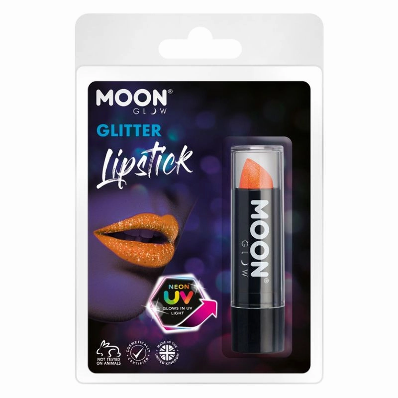Moon Glow - Neon UV Glitter Lipstick Orange M40524 Costume Make Up