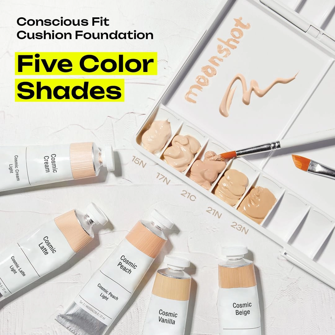 MOONSHOT KOREA Conscious Fit Cushion Foundation 21N Cosmic Vanilla   (refill) SET (Cosmic Vanilla, 21N)