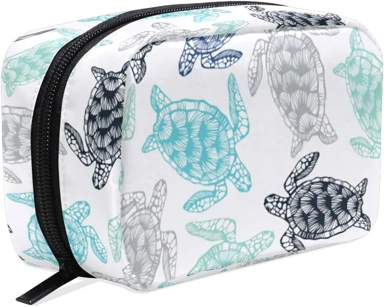 MOYYO Sea Turtles Makeup Bag Portable Cosmetic Organizer Lightweight Travel Toiletry Bag Makeup Cosmetic Case for Women Girls