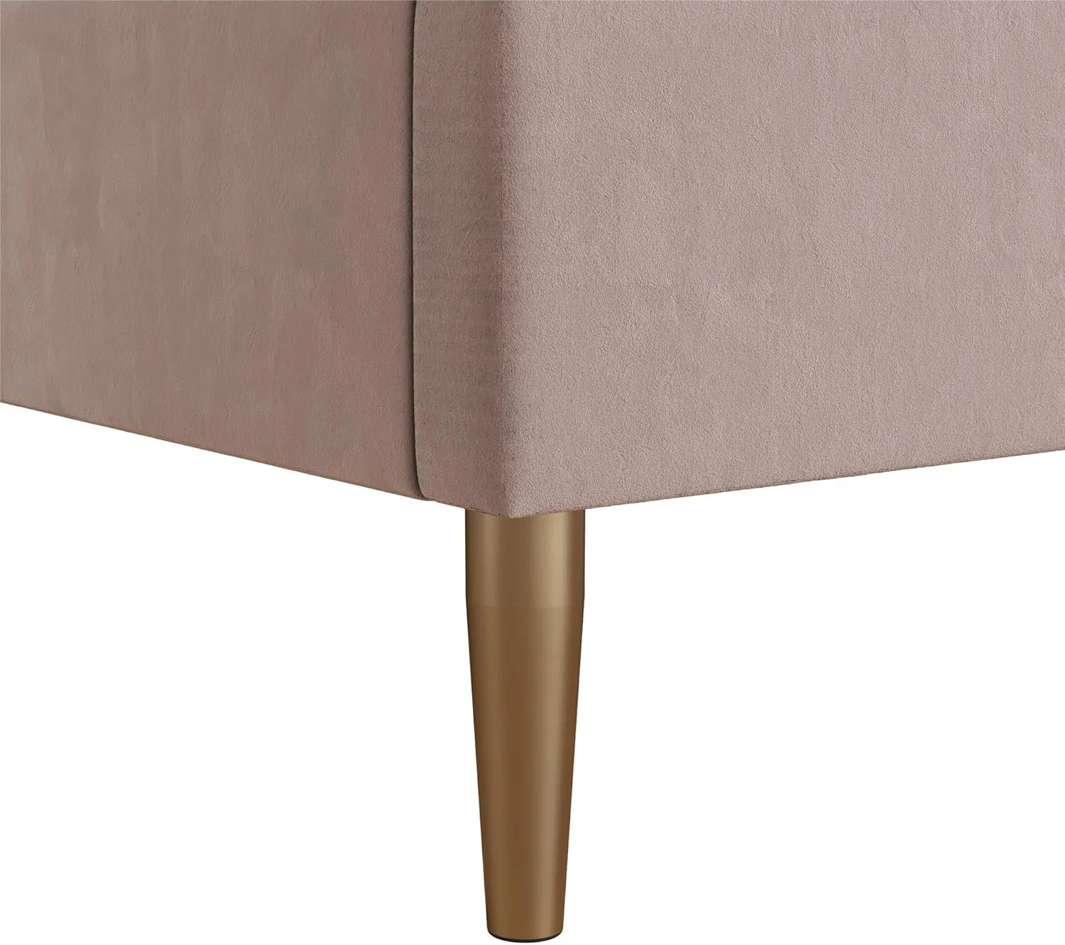 Mr. Kate Daphne Upholstered Full Bed Frame with Headboard, Modern Platform Velvet Full Bed Frame, Blush Velvet