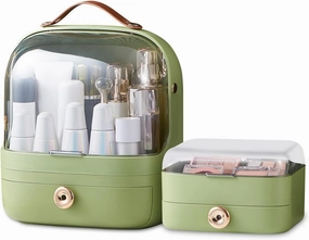 Multi-Function Makeup Box dustproof Cosmetic Storage Box, Cosmetic Skincare Jewellery Storage Box Organiser Bedroom Bathroom (Color : Green Eyeshadow Box)
