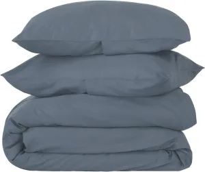 Nate Home by Nate Berkus 300TC 3-Piece Luxe Cotton Sateen Duvet Cover | Ultra Soft, Cool, Bedding Set from mDesign - King Size - 1 Duvet Cover/2 Pillow Shams, Whale (Navy Blue)