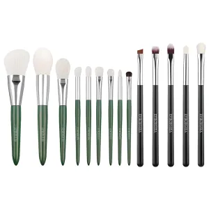 Natural Goat Hair Makeup Brushes and Conclear Brush Set, Ultra soft hair Foundation, Concealer, Blush, Contour, Blending, Eyeshadow Kabuki travel makeup brush set