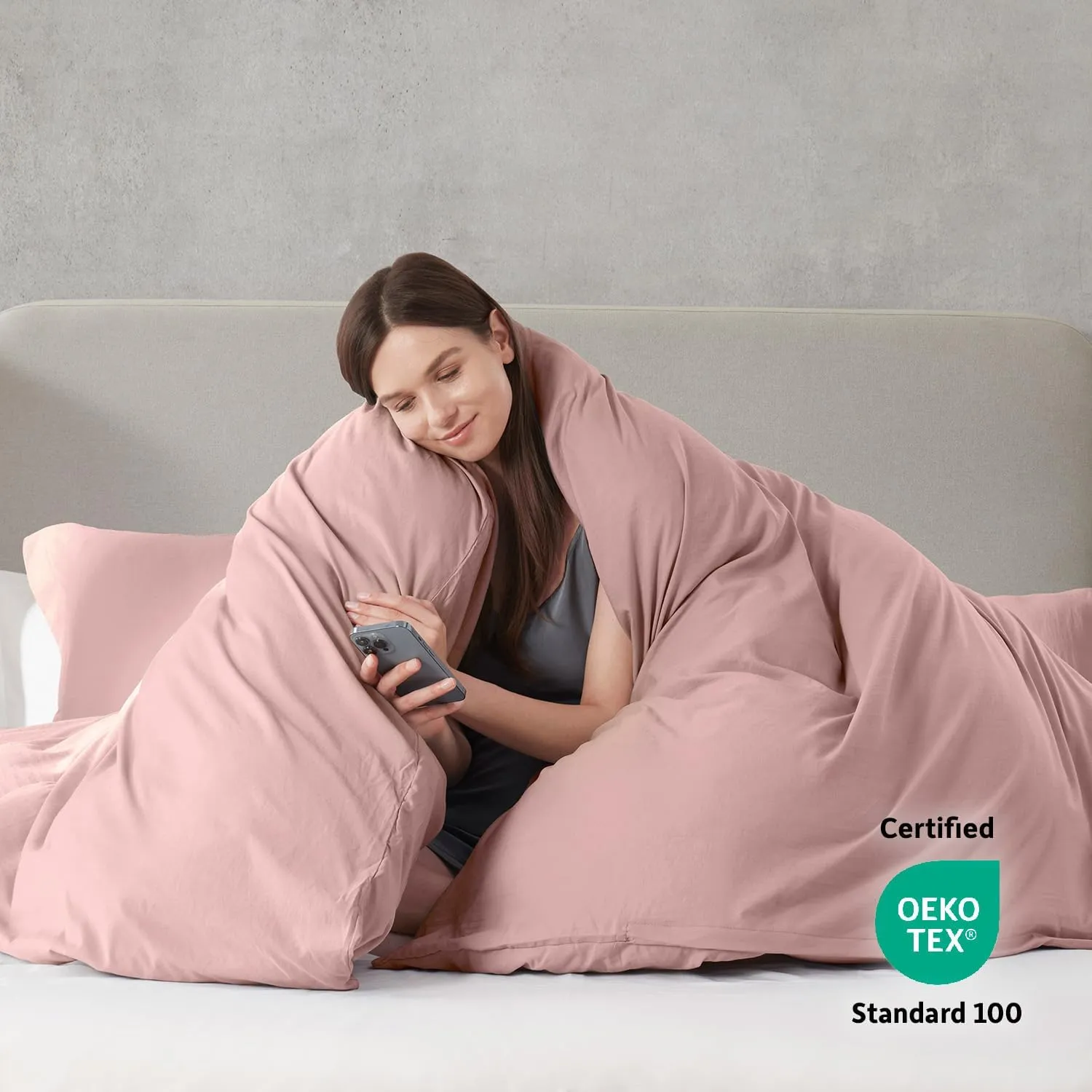 Nestl Blush Pink Duvet Cover King Size - Soft Prewashed King Duvet Cover Set, 3 Piece, with Zipper Closure, 1 Duvet Cover 104x90 inches and 2 Pillow Shams - No Comforter