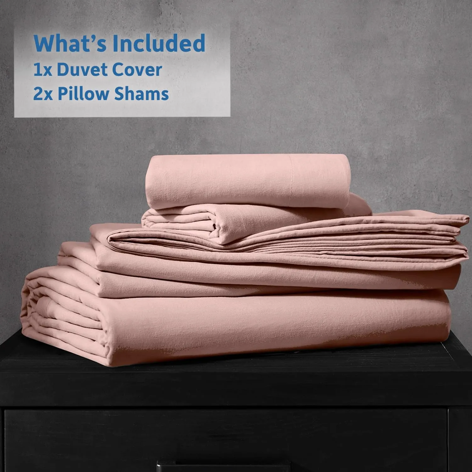 Nestl Blush Pink Duvet Cover King Size - Soft Prewashed King Duvet Cover Set, 3 Piece, with Zipper Closure, 1 Duvet Cover 104x90 inches and 2 Pillow Shams - No Comforter