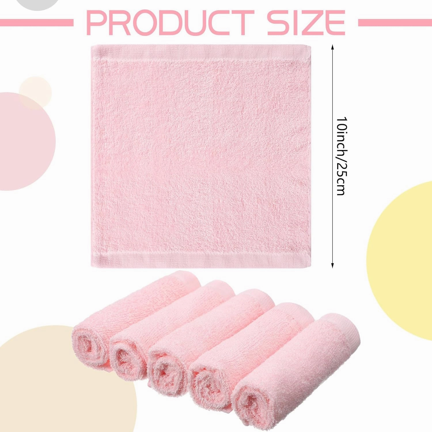Newwiee 40 Pcs Wash Cloth Bulk Cotton Bath Hand Face Washcloths Soft Quick Drying Towel for Women Bathroom Washing Body Viscose Fiber Multipurpose Fingertip Rags (10 x 10 Inch,Pink)