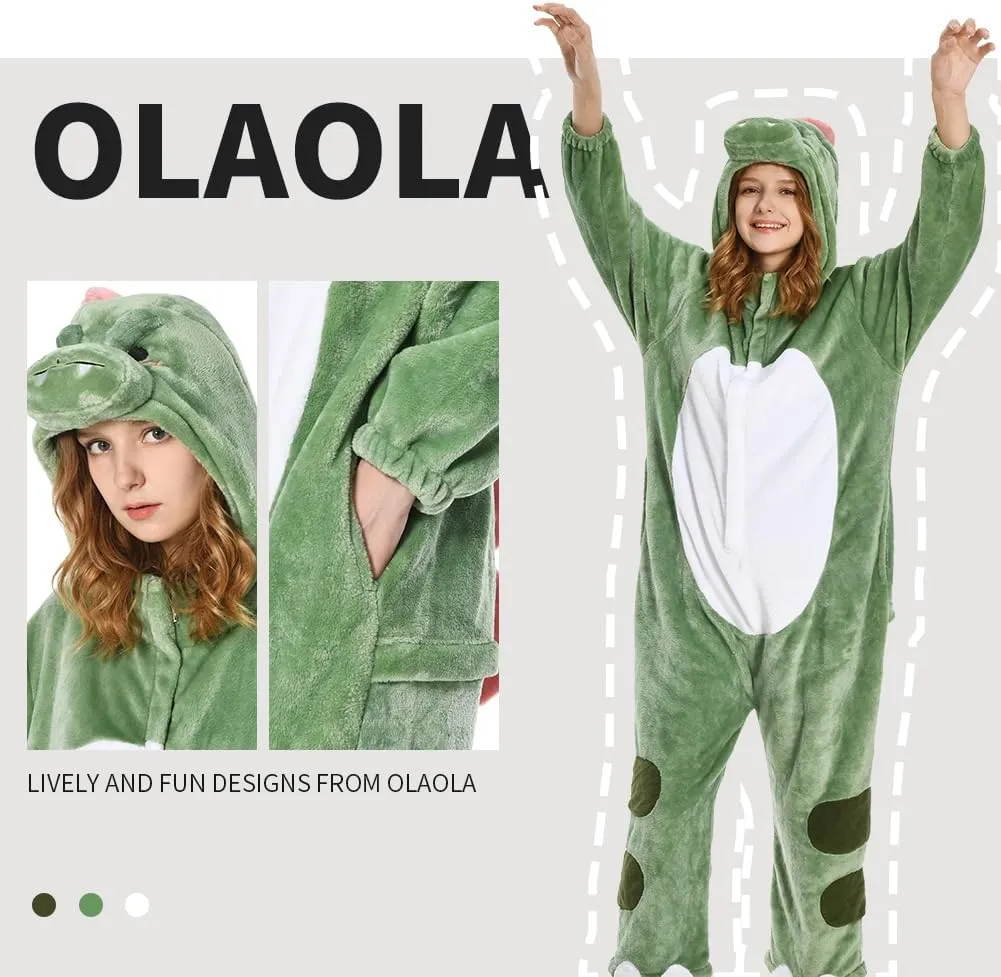 OLAOLA Adult Onesie, Animal Halloween Costume, Unisex Onesies Plush Cosplay Pajamas One-Piece Sleepwear