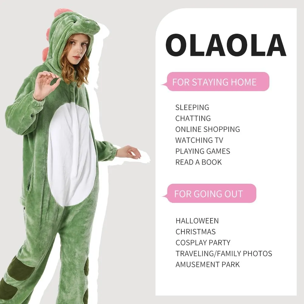 OLAOLA Adult Onesie, Animal Halloween Costume, Unisex Onesies Plush Cosplay Pajamas One-Piece Sleepwear