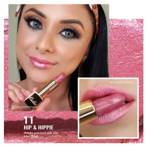 Oulac Pink Lipsticks Set Included Pink Metallic Lipstick, Light Pink Shimmer Lipstick and Pink Brown Lip Liner