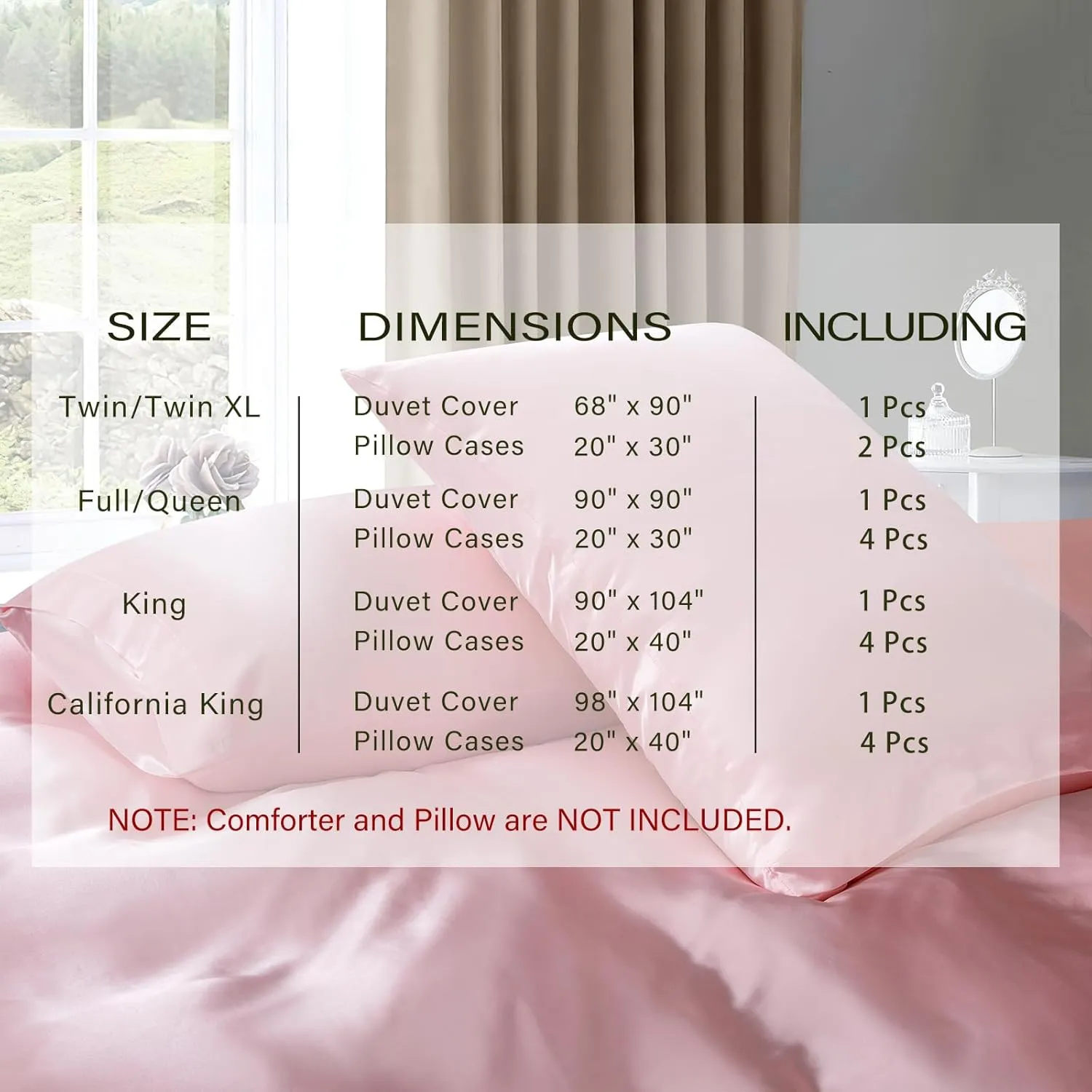 P Pothuiny 3 Pieces Satin Duvet Cover Twin/Twin XL Size, Luxury Silky Like Blush Pink Duvet Cover Bedding Set with Zipper Closure, 1 Duvet Cover   2 Pillow Cases (No Comforter)