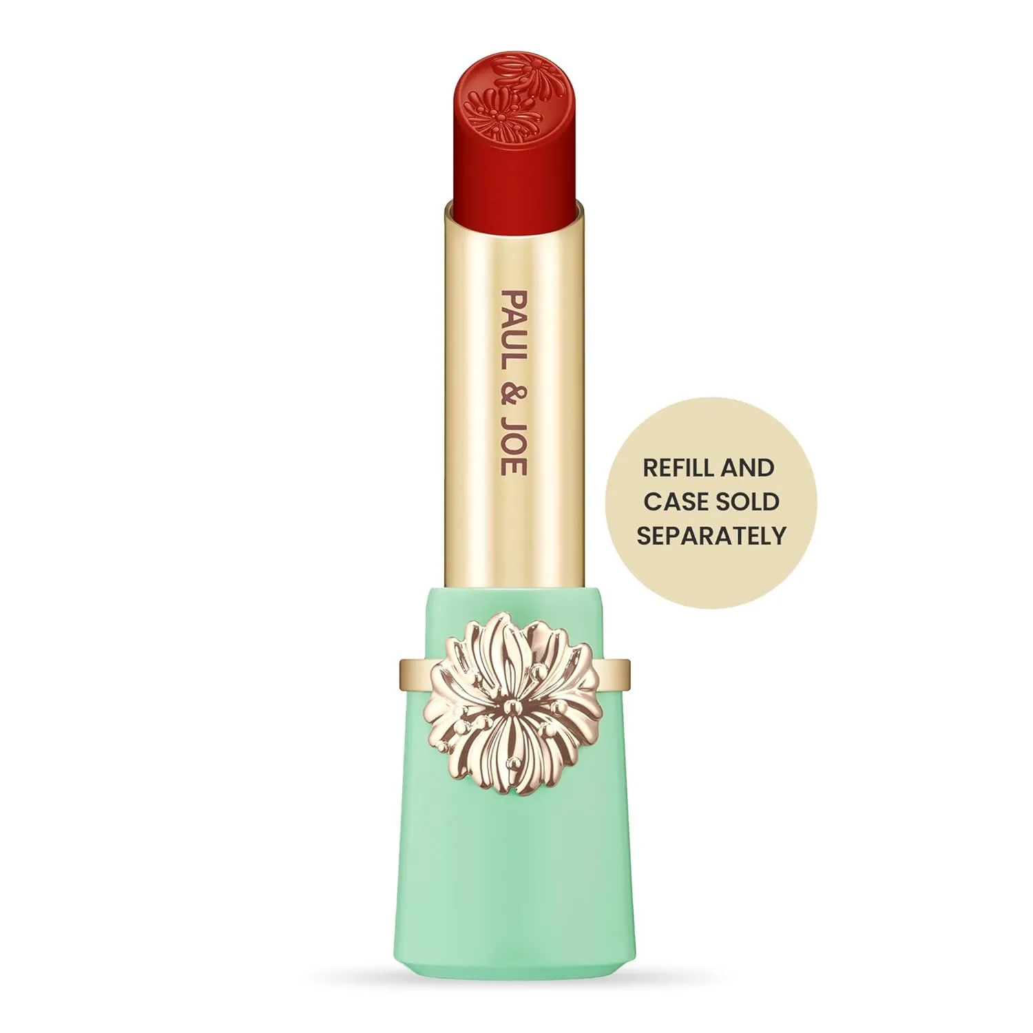 Paul & Joe Moisturizing Lipstick Refill Only, Case Sold Separately, Long Lasting Lipstick for Highly-Pigmented Lip Color, 04 Champs-Elysees at Dusk - Elegant Ladylike Red Lip Stick, 0.10 oz
