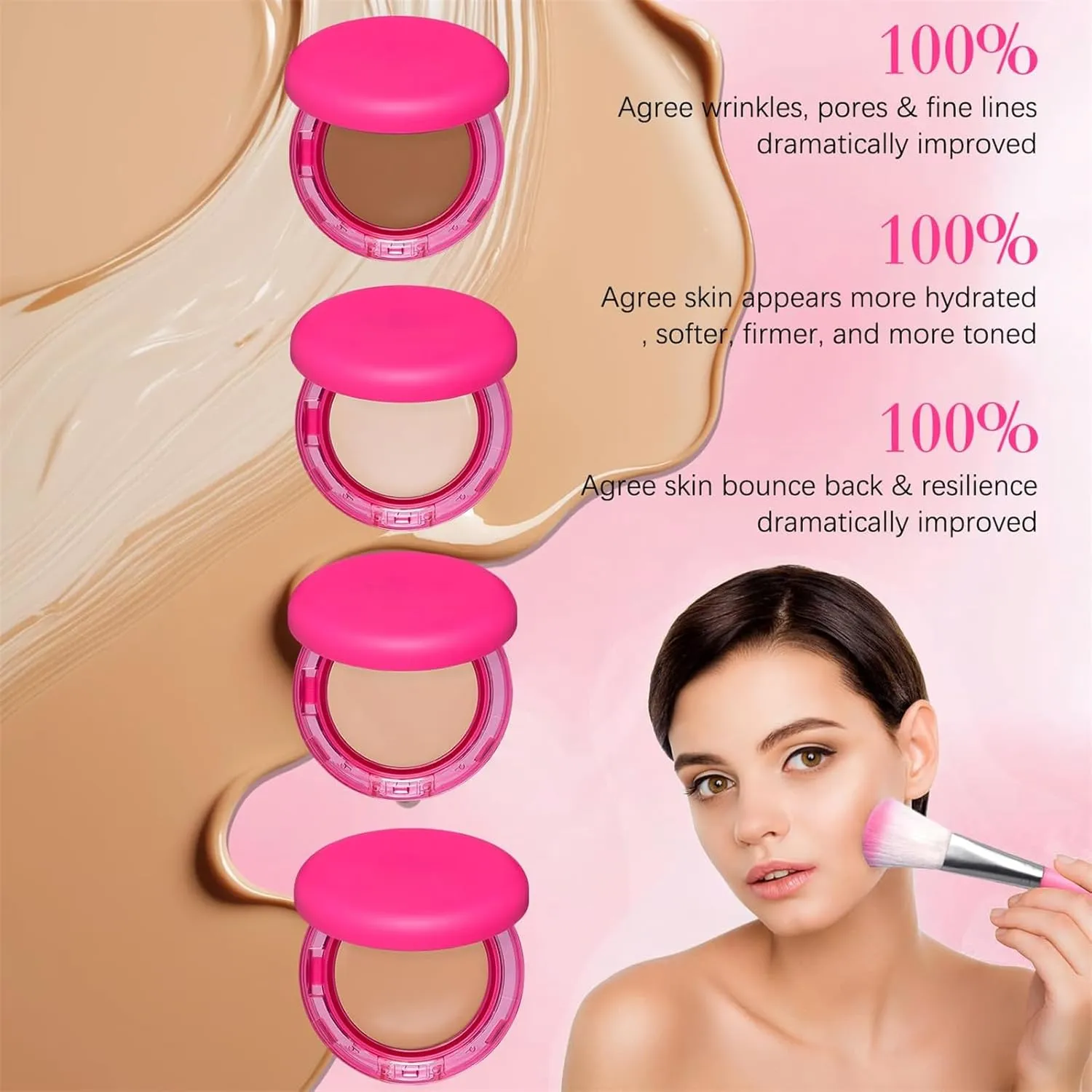 Peptide Bounce Balm Foundation, Hydrating, Age-Defying, Medium Buildable Coverage, Smooths Texture, for Mature Skin (1PC #3)