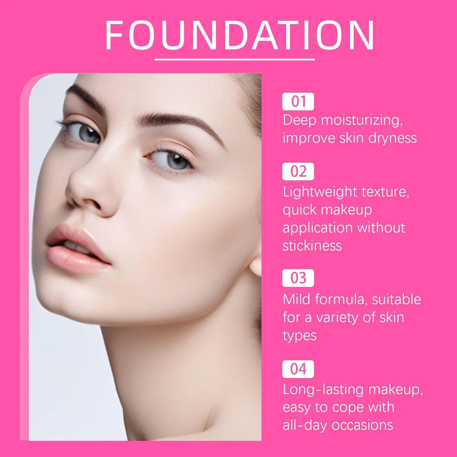 Peptide Bounce Foundation Hydrating,Foundation for Mature Skin, Vegan, Clean, Natural, Medium Buildable Coverage, Satin Finish (Natural Color)
