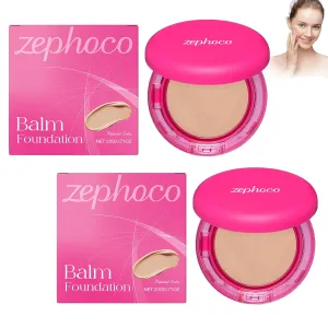Peptide Bounce Foundation, Peptide Bounce Balm Foundation, Hydrating, Age-Defying Makeup for Mature Skin, Natural, Medium Buildable Coverage, All Skin Types (Natural Color 2Pcs)