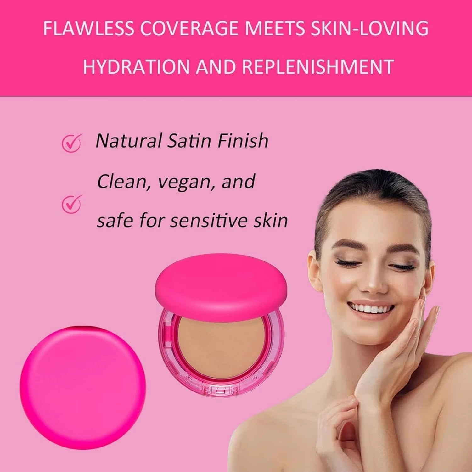 Peptide Bouncees Foundation, Tri-Ceramide Complex for Mature Skin, Buildable Medium Coverage, Smooths Texture, Blur Fine Lines for All Skin Types (A, 1)