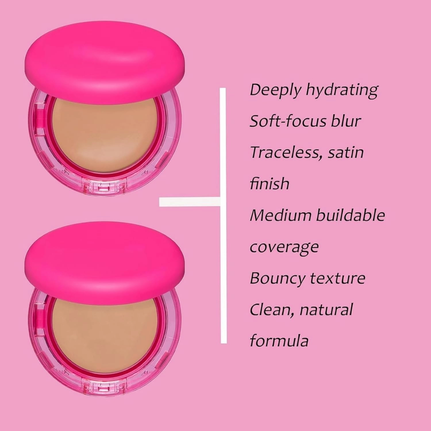 Peptide Bouncees Foundation, Tri-Ceramide Complex for Mature Skin, Buildable Medium Coverage, Smooths Texture, Blur Fine Lines for All Skin Types (A, 1)