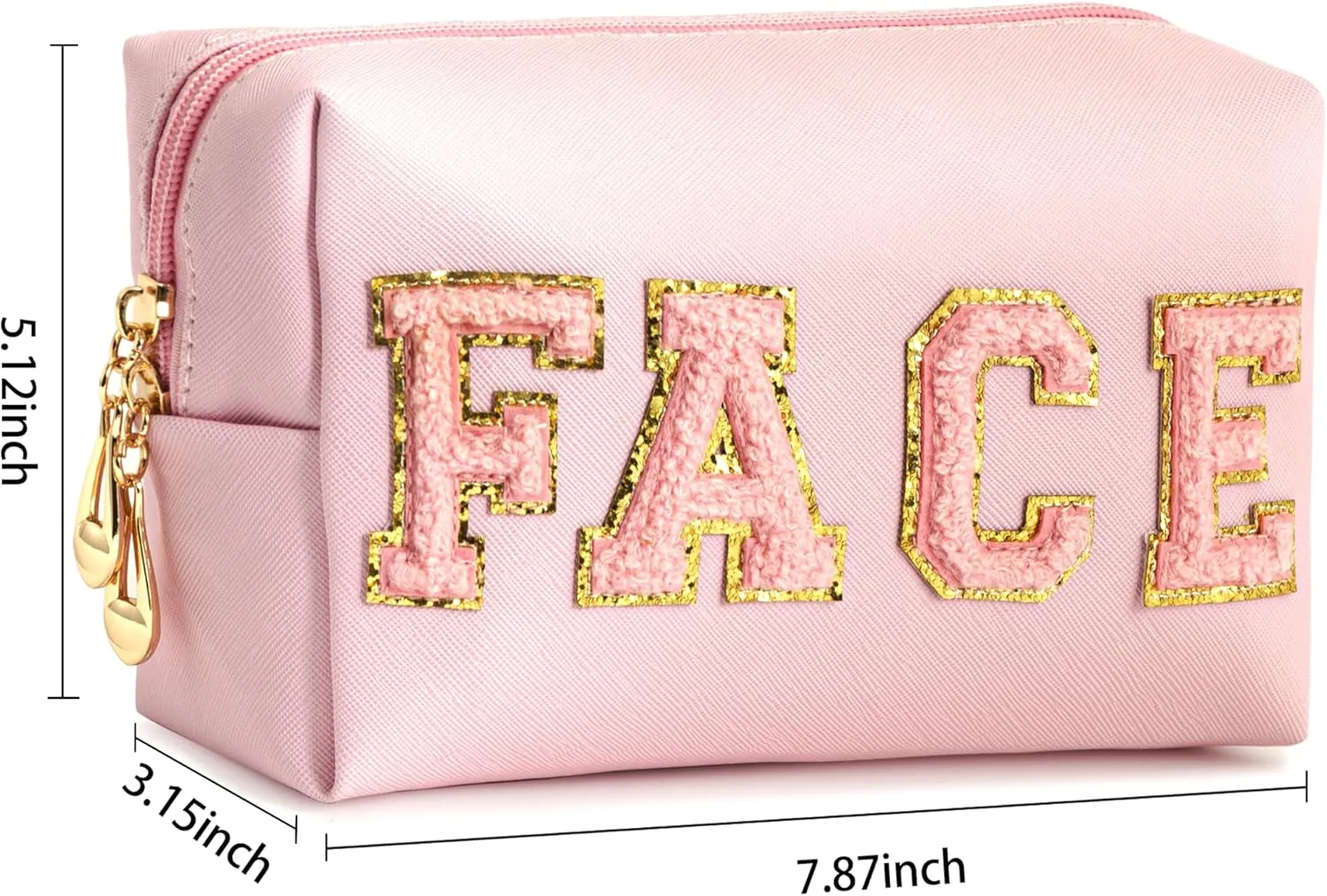 Personalized Initial Makeup Bag Set, Cute Preppy Travel Toiletry Cosmetic Bags, Small Make Up Pouch, Birthday Gifts for Women, Girls, Friends, Hair and Face