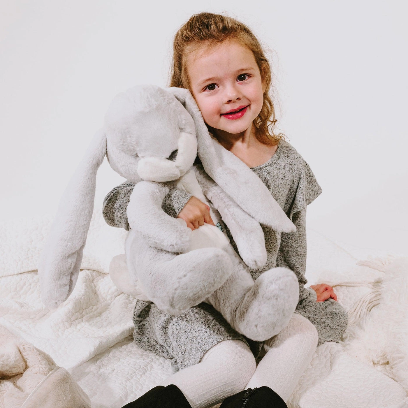 Personalized Big Floppy Bunny - Grey