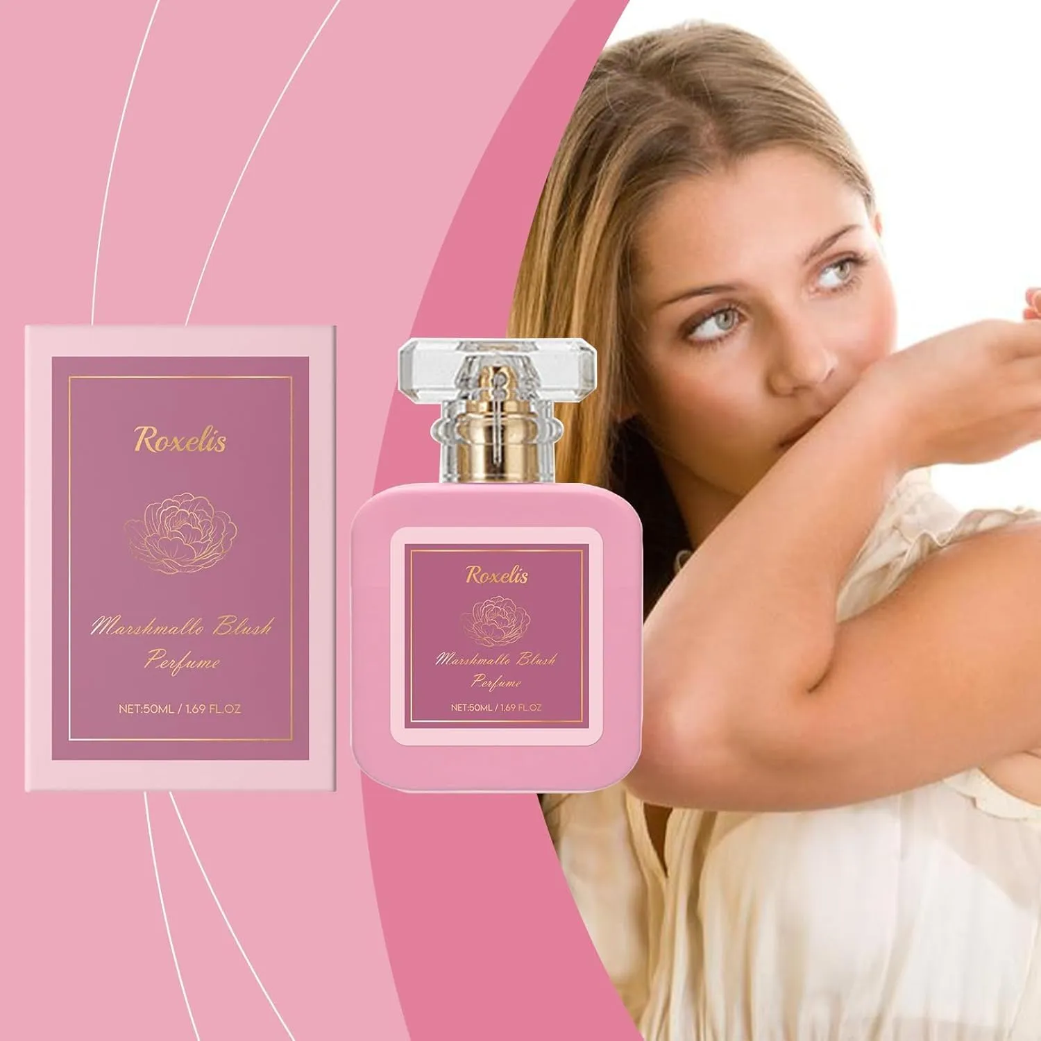 Pink Blush Shams Al Emarat Khususi Eau De Parfum Spray, Strawberry Candy Marshmallow Perfume for Women