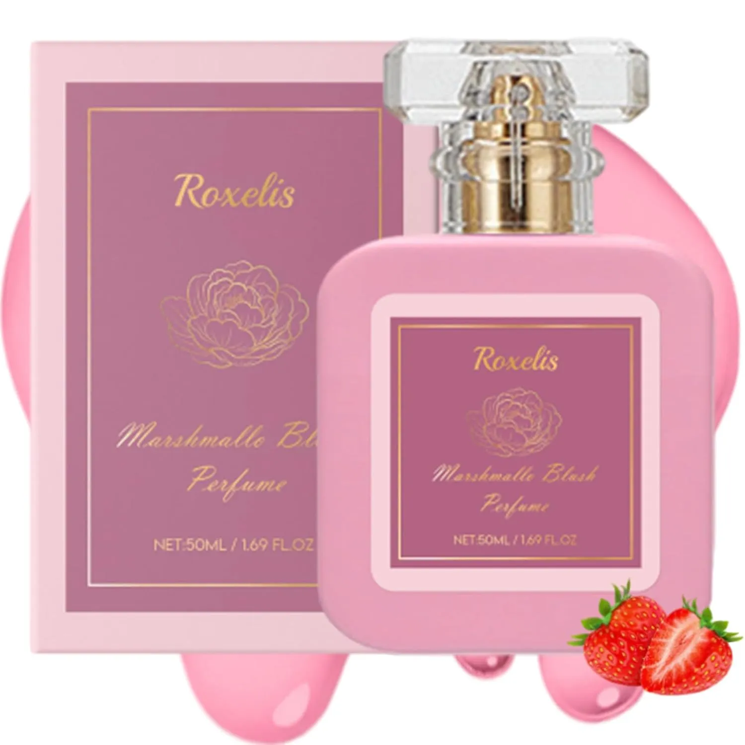 Pink Blush Shams Al Emarat Khususi Eau De Parfum Spray, Strawberry Candy Marshmallow Perfume for Women